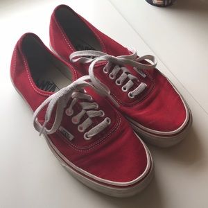 Red Classic “Authentic” Lace-Up Vans